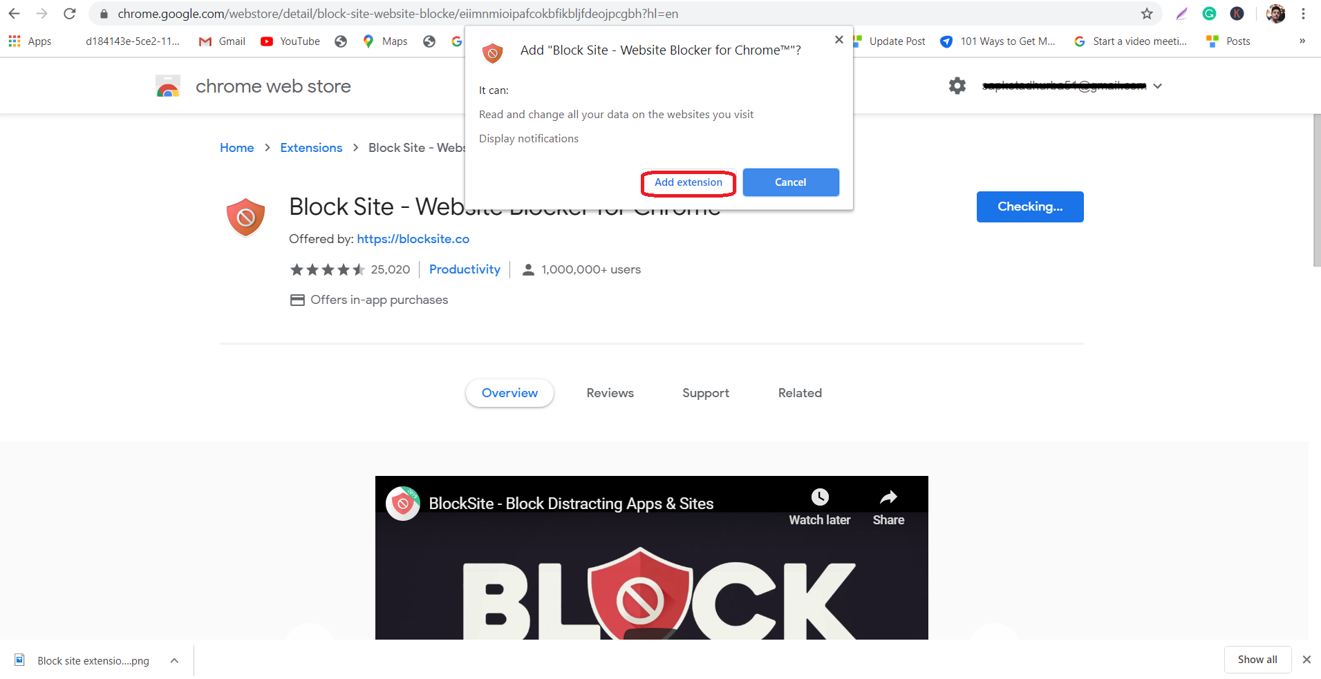 Block site Add extension for chrome
