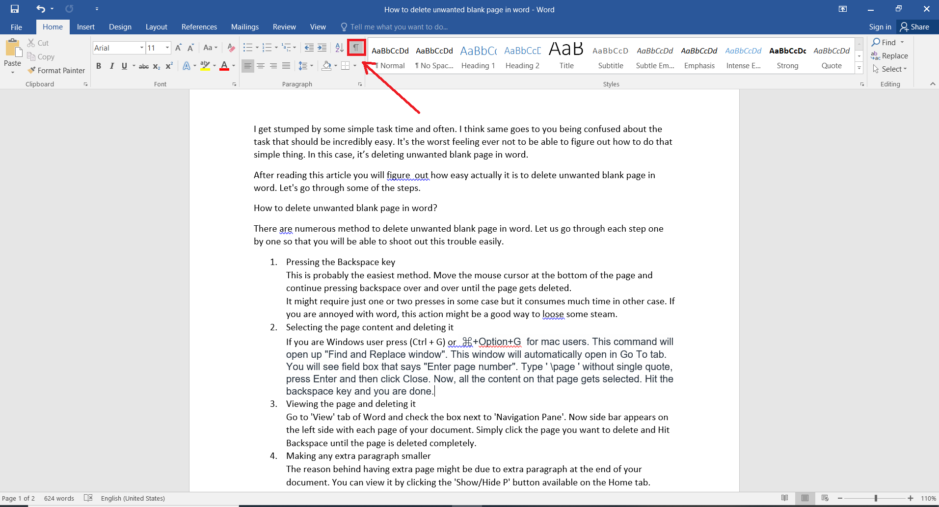 How To Add A Blank Paragraph In Word