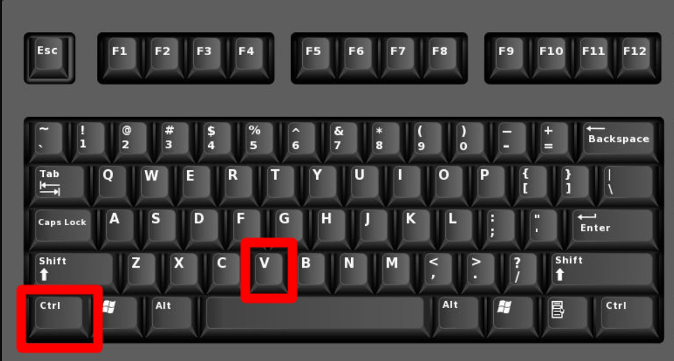 windows keyboard shortcut for paste.