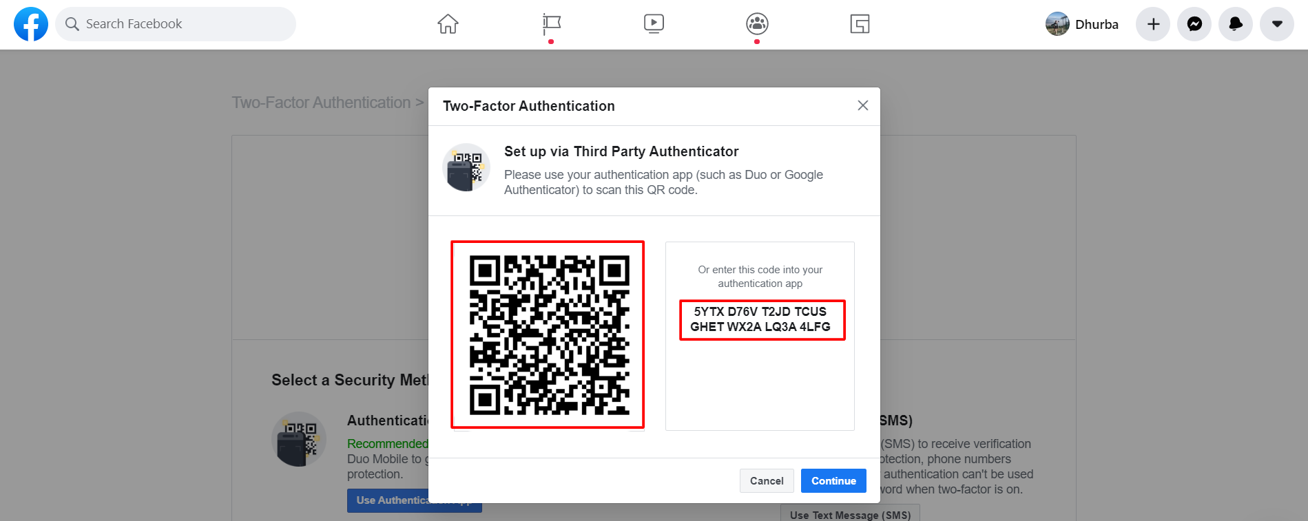 facebook authenticator app