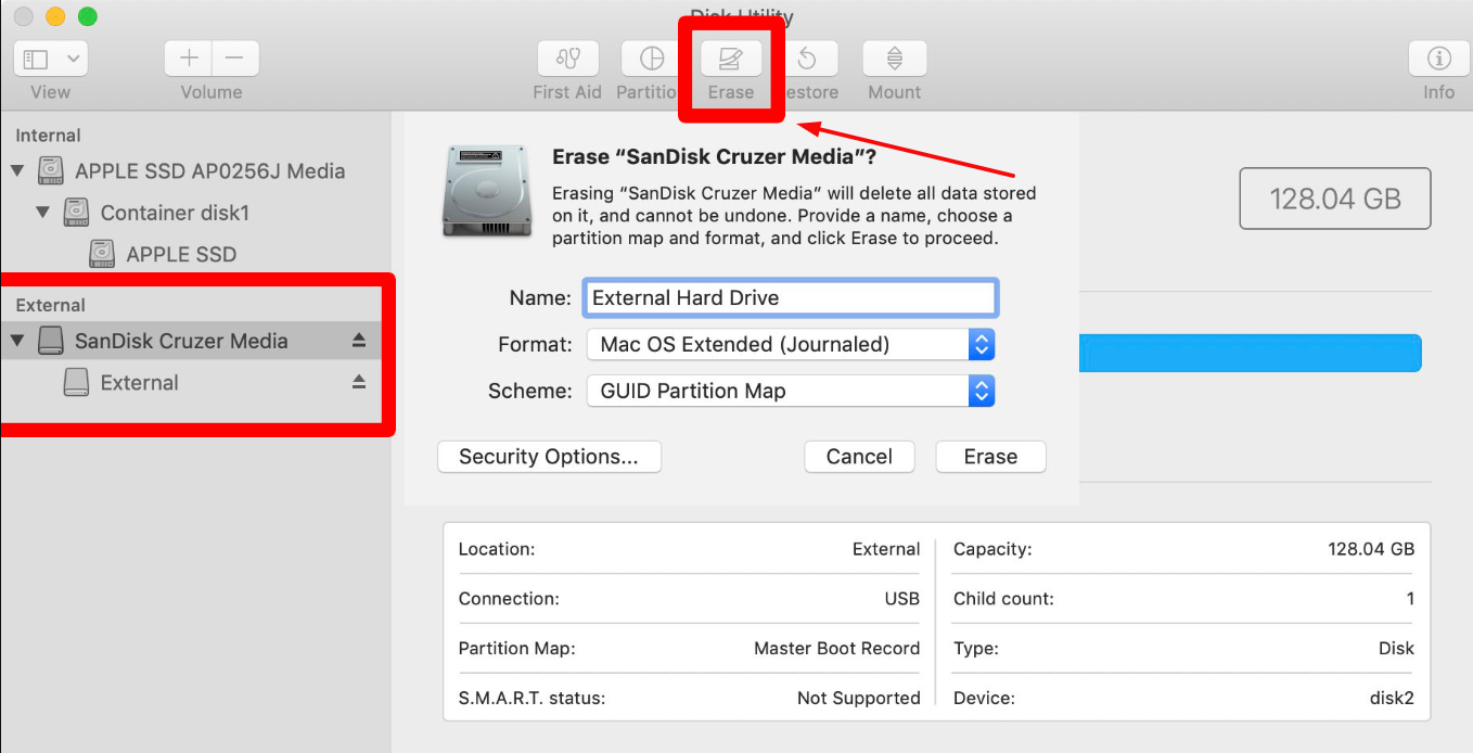 formatting external hard drive for mac sierra