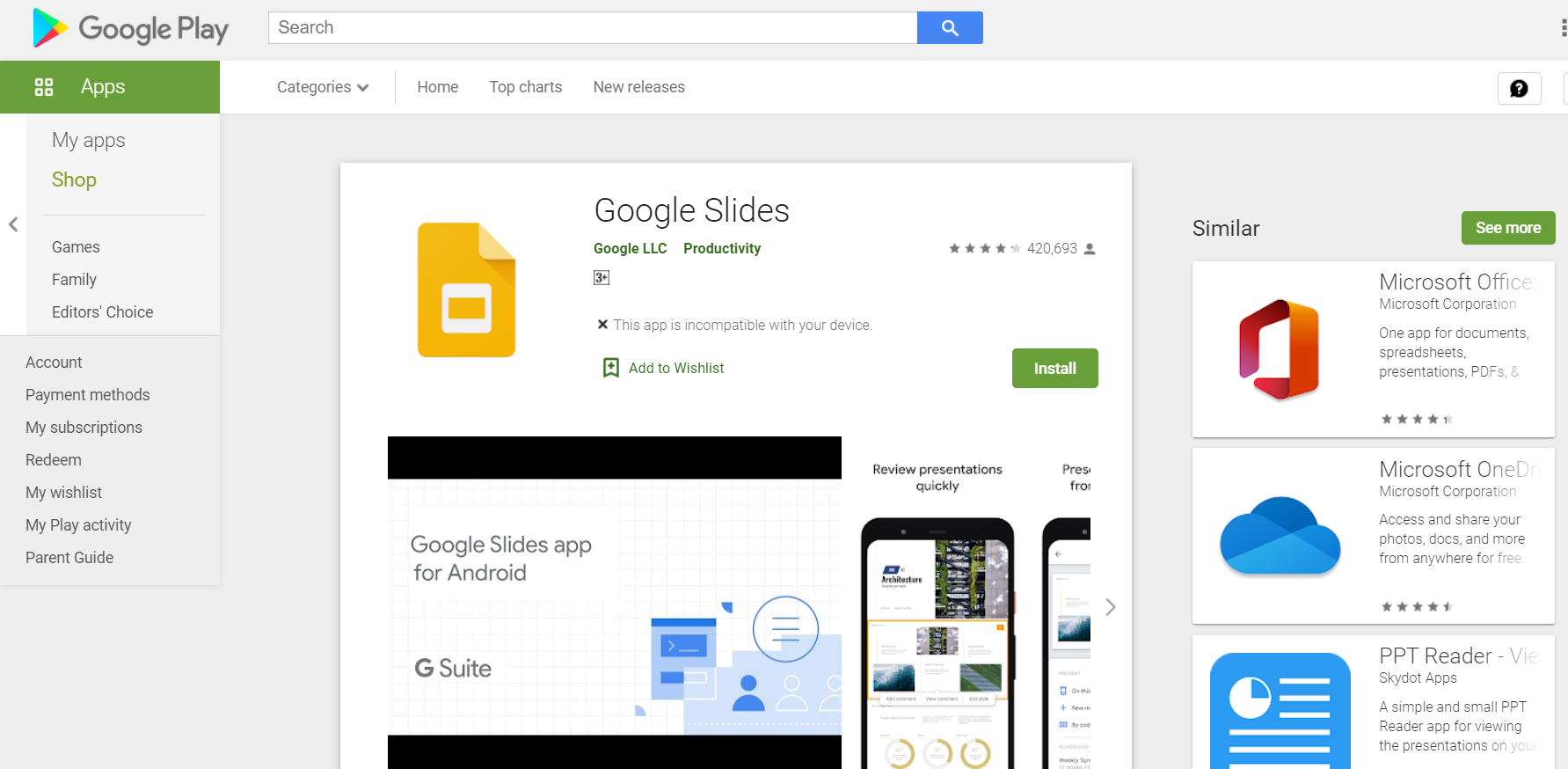 Google slides