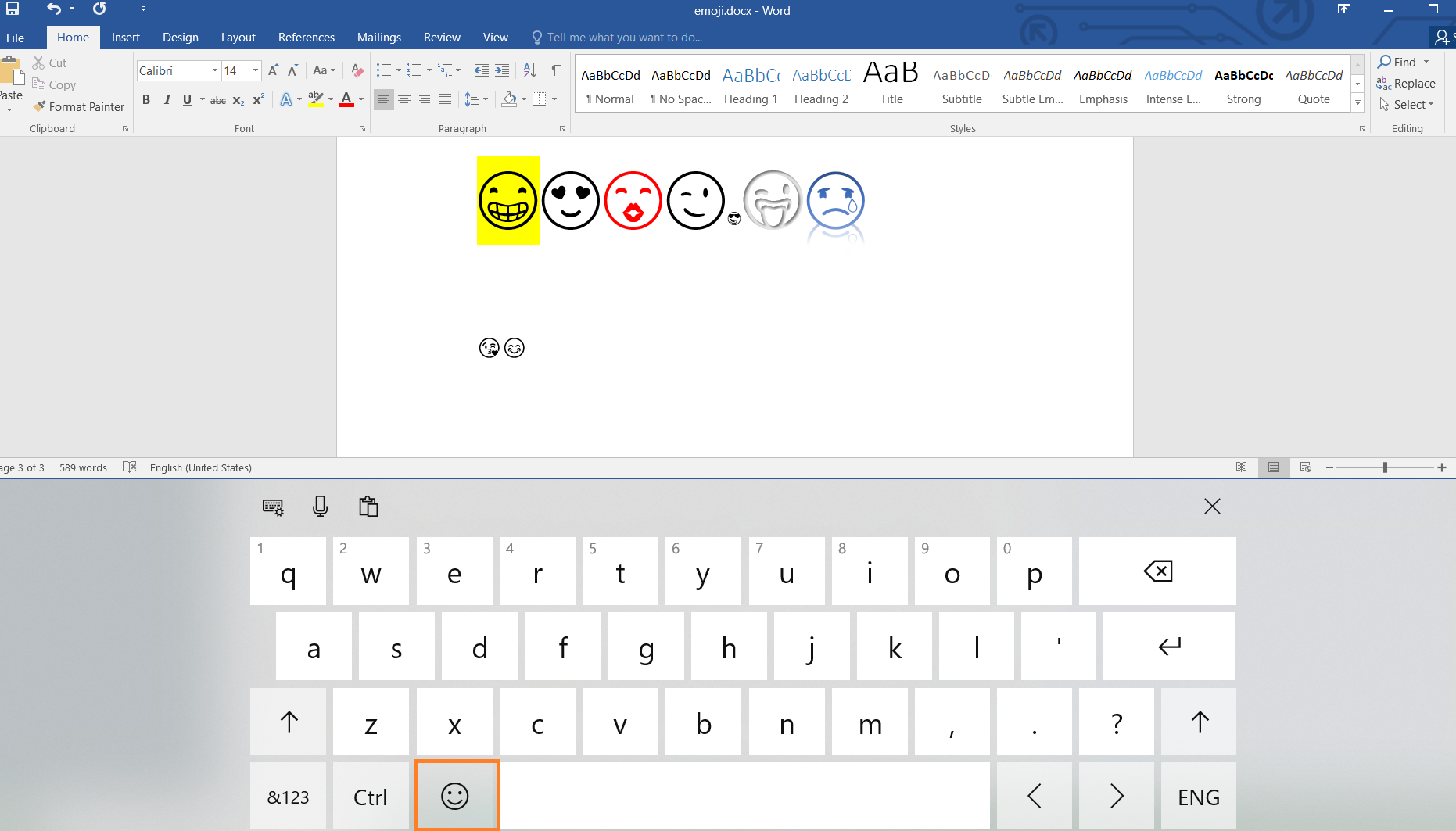 emoticons in word for mac